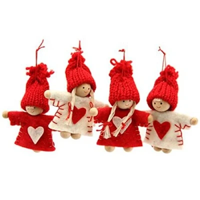 Image of Gisela Graham Mini Felt Dress Kids Decorations (pack of 4)