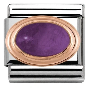 Image of Nomination Rose Gold Purple Amethyst Charm