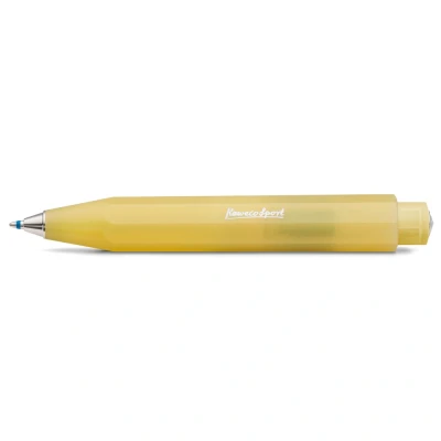 Image of Kaweco FROSTED SPORT Ball Pen Sweet Banana I Retractable Ballpoint in Summery Design with Standard D1 Refills 10.5 cm