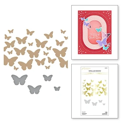 Image of Spellbinders Fluttering by Glimmer Hot Foil Plate &amp; Die Set from The Stylish Ovals Collection, Metal, ONE