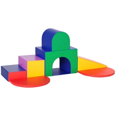 Image of HOMCOM 7 Pieces Foam Soft Play Set Kids Indoor Climbers Structures Toddler Educational