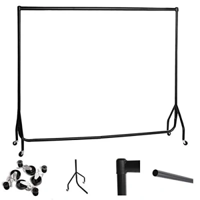 Image of MSF Black Heavy Duty Clothes Rail Garment size 6Ft x 5Ft High, (Black (6Feet(W) 5Feet(H))