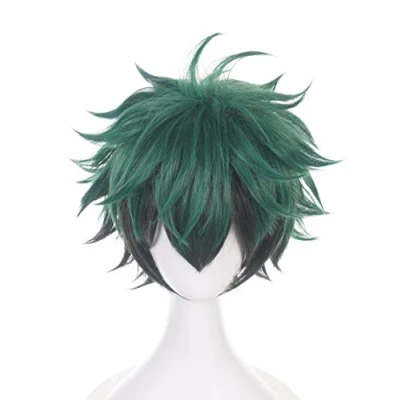 Image of Topcosplay Anime Cosplay Wig Unisex Short Green Black Mixed Wigs for Halloween Costume