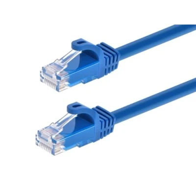 Image of Monoprice Flexboot Cat6 Ethernet Patch Cable Network Internet Cord RJ45, Stranded, 550Mhz, UTP, Pure Bare Copper Wire, 24AWG, 30ft, Blue