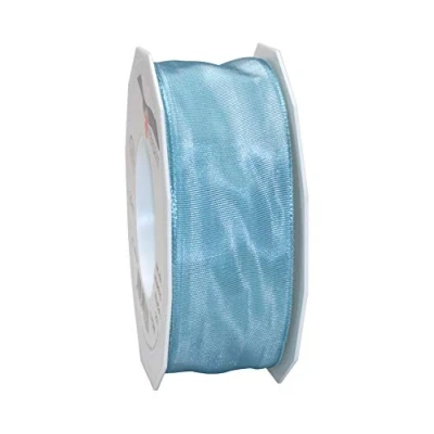 Image of Präsent Lyon Wired Taffeta Ribbon Aquamarine 40 mm Width, 25 m Length