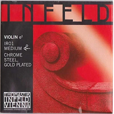 Image of Thomastik Infeld Red Violin Strings, Single E String, IR01, 4/4 Size, Chrome Steel, Gold Plated