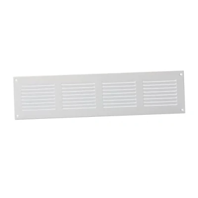 Image of 400x100mm / 16x4&quot; inch White Metal Air Vent Grille Cover with Insect Mesh Ventilation