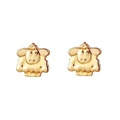 Image of 9ct gold little sheep stud earrings. Gift box