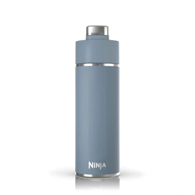 Image of Ninja Thirsti Water Bottle and Flask 530 ML With Leak Proof Lid, Designed For Carbonated, Hot &amp; Cold Drinks, Ideal Travel Sports, Triple Insulated, Stainless Steel Bottle, Blue, DW1801EUUKBL