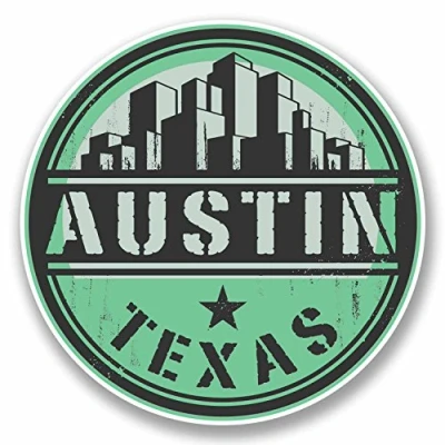 Image of 2 x 10cm Austin Texas USA Vinyl Sticker Decal Laptop Car Travel Luggage #9821