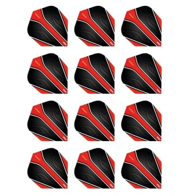 Image of Hardcore Radical Black &amp; Red Extra Thick Standard Dart Flights 4 sets Per Pack (12 in total)