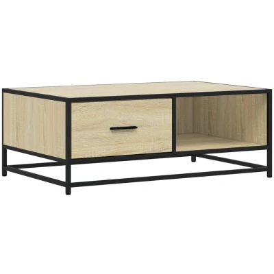 Image of vidaXL Coffee Table Sonoma Oak 90x57x35 cm Engineered Wood and Metal