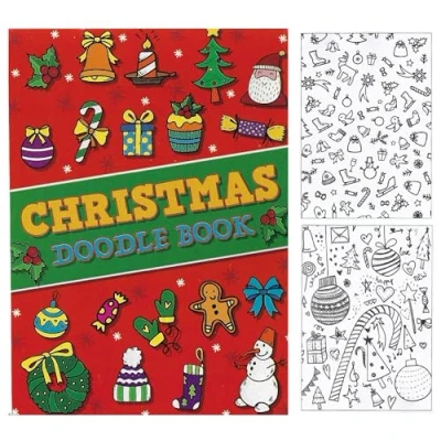 Image of WF Graham A6 Christmas Doodle Books, Pack of 12 Kids Colouring Books for Children, Party Bag Fillers with Illustrations to and Colour in
