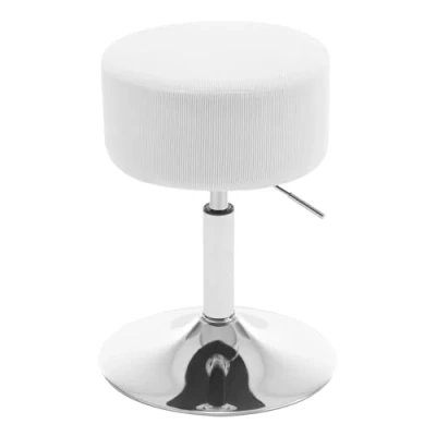Image of WOLTU Dressing Table Stool, Small Bar Round Swivel Height Adjustable Vanity Stool for Salon, Massage, Beauty, White Corduroy Upholstered Chair, BH409ws 1 UK