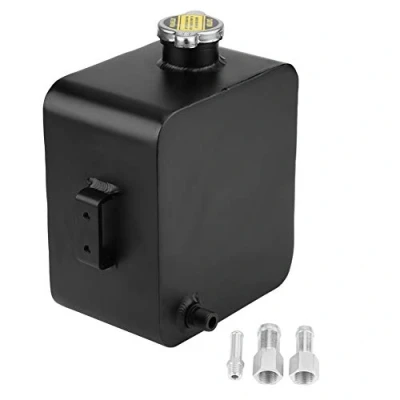 Image of Coolant Overflow Tank, Universal 2.5L Aluminum Reservoir Tank Expansion Recovery W/Cap Black