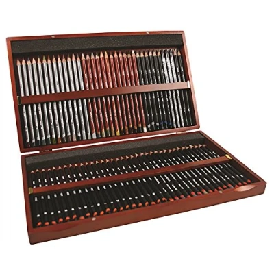 Image of Derwent Sketching Collection, Drawing &amp; Writing, Set Of 72 Pencils In A Wooden Gift Box, Ideal For Sketching, Professional Quality, 2301902