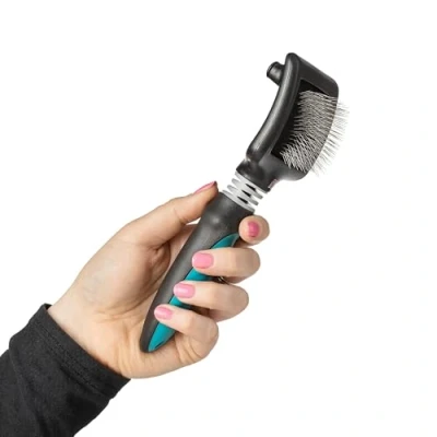 Image of Mikki Dog, Cat, Puppy, Kitten Grooming Soft Pin Slicker Brush For Knot, Tangles Med Lrg Pet Large