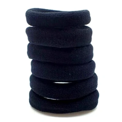 Image of Topkids Accessories Thick Hair Bands for Women and Girls, Bobbles Elastic Hairbands Ponytail Holders Ties Elastics (Black)