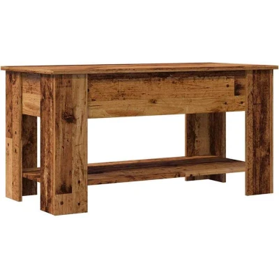 Image of vidaXL coffee table multifunctional lift top design with storage engineered wood, old wood finish, 101x49x52cm modern living room essential