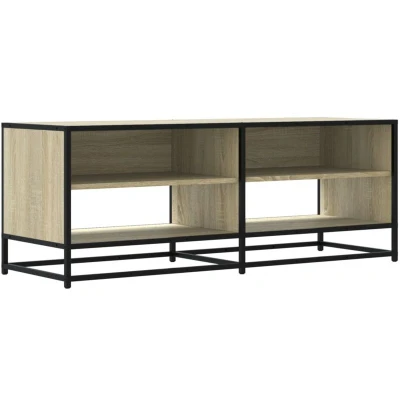 Image of vidaXL TV Cabinet Stand Sonoma Oak Media Unit with Ample Storage, Engineered Wood and Metal Frame for Living Room/Bedroom, 120.5x40x46 cm