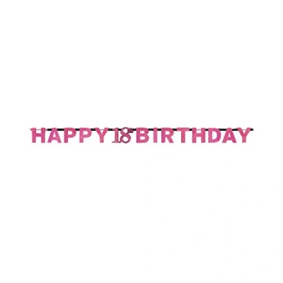 Image of (PKT) Adult Pink Celebration 18th Birthday Letter Banner