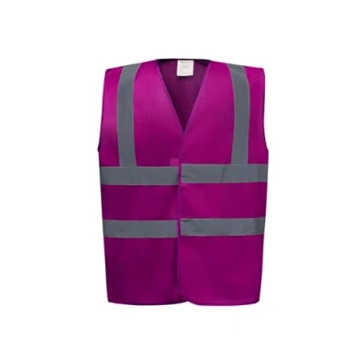 Image of Yoko Men&#039;s Yk001/Hvw100 Hi Vis 2 Band and Braces Waistcoat Raspberry, Medium