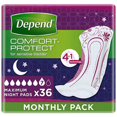 Image of Depend Maximum Overnight Incontinence Pads, 6 Count
