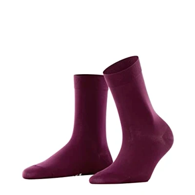 Image of FALKE Women&#039;s Cotton Touch W SO Thin Plain 1 Pair Socks, Red (Barolo 8596) new eco friendly, 2.5 5