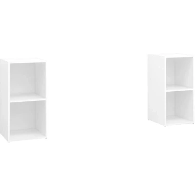 Image of vidaXL TV Cabinets 2 pcs White 72x35x36.5 cm Engineered Wood