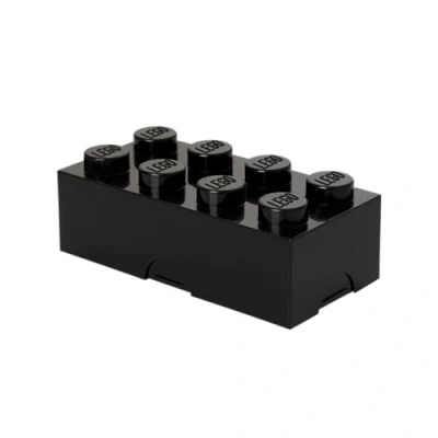 Image of LEGO Lunch Box with 8 Knobs Food Grade, Dishwasher Safe, Versatile Storage Container, Pencil Case, Snack Box, 950ml, for Kids &amp; Adults Black