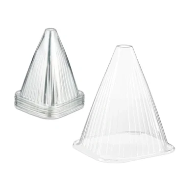 Image of Relaxdays Plant Cover, Set of 32, Snail and Frost Protection, HxWxD: 22 x 19 cm, Greenhouse Cones, PVC, Transparent