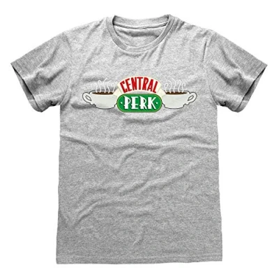 Image of Friends Central Perk T Shirt, Adults, S 5XL, Grey, Official Merchandise