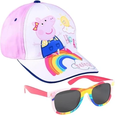 Image of CERDÁ LIFE&#039;S LITTLE MOMENTS Unisex Kid&#039;s Peppa Pig Sunglasses and Cap Set, Multicolored, One Size