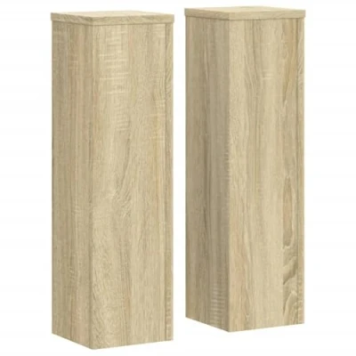 Image of vidaXL 2pcs Oak Sonoma Engineered Wood Plant Support Flower Holder Pot Stand