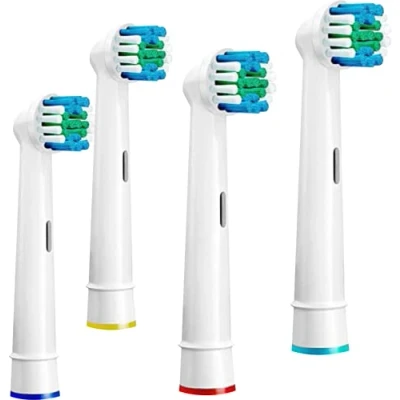 Image of 4Pcs Toothbrush Heads Compatible with Electric Rechargeable Toothbrushes Soft Bristle for Superior and Gentle Clean Teeth &amp; Gum Care Classic Round Brush Replacement