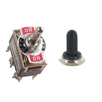 Image of Mintice™ Momentary Heavy Duty 20A 125V 15A 250V DPDT 6 Terminal ON/OFF/ON Rocker Toggle Switch Metal Waterproof Cap Boot Knob