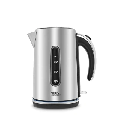 Image of Morphy Richards 1.7L Motive Jug Kettle 3Kw Rapid Boil, Automatic Shut off, Boil Dry Protection, 360 Degree Base, Blue Illumination On/Off Switch, Brushed Steel,102800.