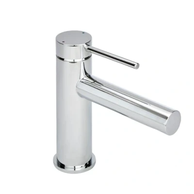Image of Milano Otto Modern Mono Bathroom Basin Mixer Tap Lever Handle Chrome