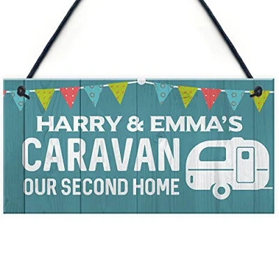 Image of RED OCEAN Personalised Caravan Sign Bunting Accessories Home Decor Friendship Gift