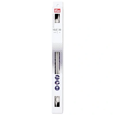 Image of Prym 190 313 Single Point Ergonomic Knitting Needle 10mm/30cm, High Performance Synthetic Material, White, One Size