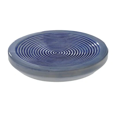 Image of Spirella Mykonos Stone Look Decorative Bathroom Equipment Soap Dish Dimensions: 12 x 2 cm White Blue, Ceramic