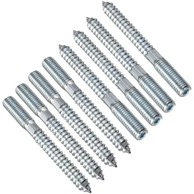 Image of TERF® M8 (8mm) X 90mm Wood to Metal Screw Dowels Hanger Double Headed Bolts Dowel For Woodworking Connector Joining Furniture Legs Professional Carpenters DIY and Craft Projects Pack of 8