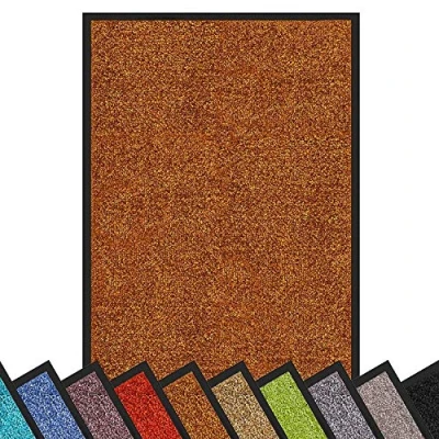 Image of etm Dirt Trapper Door Mat Entrance Rhine (Brown, 120 x 180 cm) Indoor &amp; Outdoor Doormat, Washable Front Non Slip Backing Super Absorbent Floor Rug Barrier