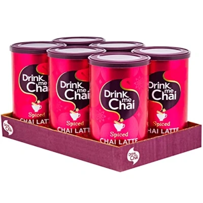 Image of Drink Me Chai Spiced Latte 250g (Pack of 6) Just Add Water, Powder (96 servings total)