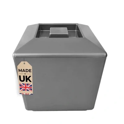 Image of Square Plastic Ice Bucket 4L Champagne Wine Cooler Serving Cool Drinks UK Made (Silver)