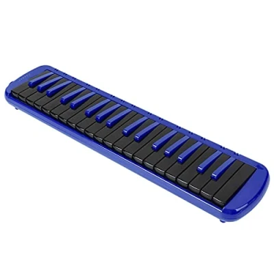 Image of Melodica, 37 Key Wind Musical Instrument Ergonomic Design Blowpipe Melodica with Bag F37s(blue)
