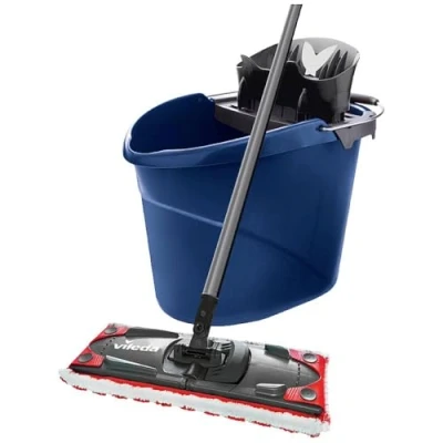Image of Vileda ULTRAMAX 2 in 1 Floor Mop Complete Set, with Handle, Microfibre Cover and Bucket Power Press, Limited Special Edition, Dark Blue