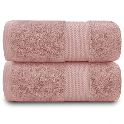 Image of GC GAVENO CAVAILIA Soft Bath Towel Set 2 Pieces Egyptian Cotton Bathroom 700 GSM Hotel Collection Towels Water Absorbent Sets Blush Pink 70X125
