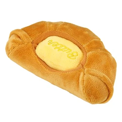 Image of Croissant Plush Dog Toys, Soft Squeaky Toy Present Funny Interactive Dogs Chew Squeak Toys