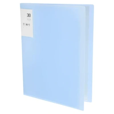 Image of M&amp;G 30 Pocket Binder with PP Plastic Sleeves A4(Blue), Art Portfolio Folder Clear Sheet Protectors, Display 60 Pages for Organizing Documents, 310x235x20mm
